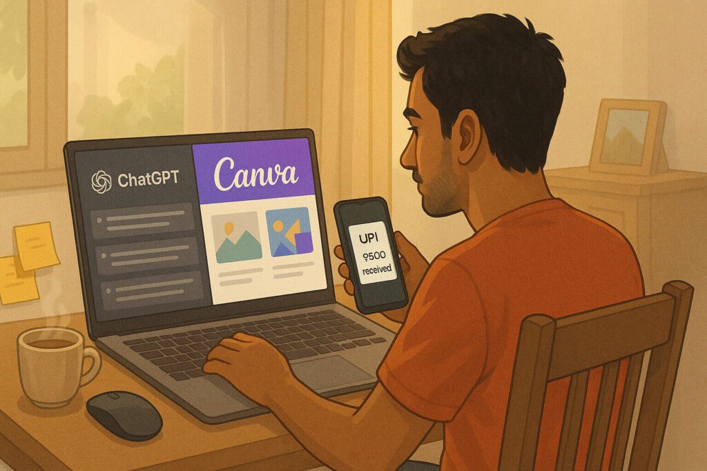 Freelancing via Canva + Chatgpt